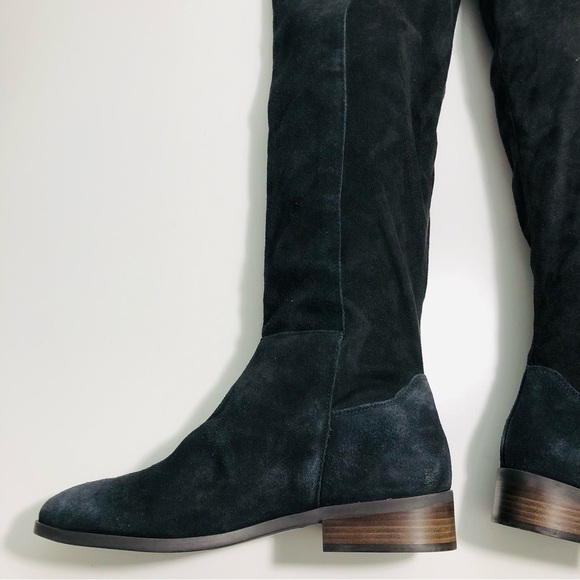 NEW Lucky Brand Calypso Over-The-Knee Boot in Black Suede Fabric Combo size 6.5 - Picture 8 of 15